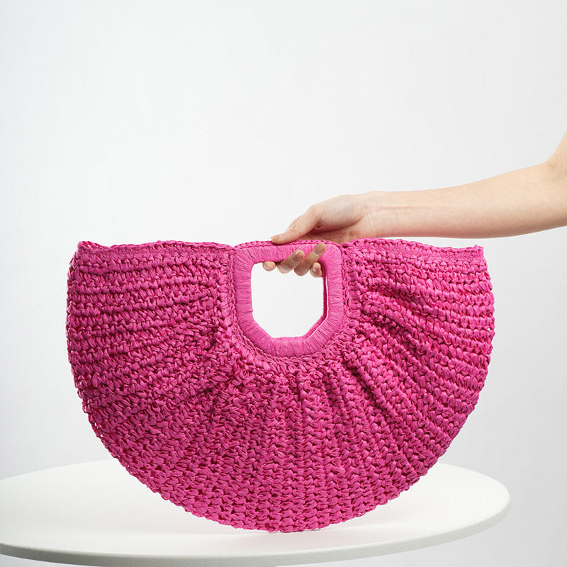 Dashingsoul Beach Vacation Western Fashion Semicircle Portable Portable Straw Bag