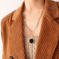Black & White Double-Sided Pendant Necklace
