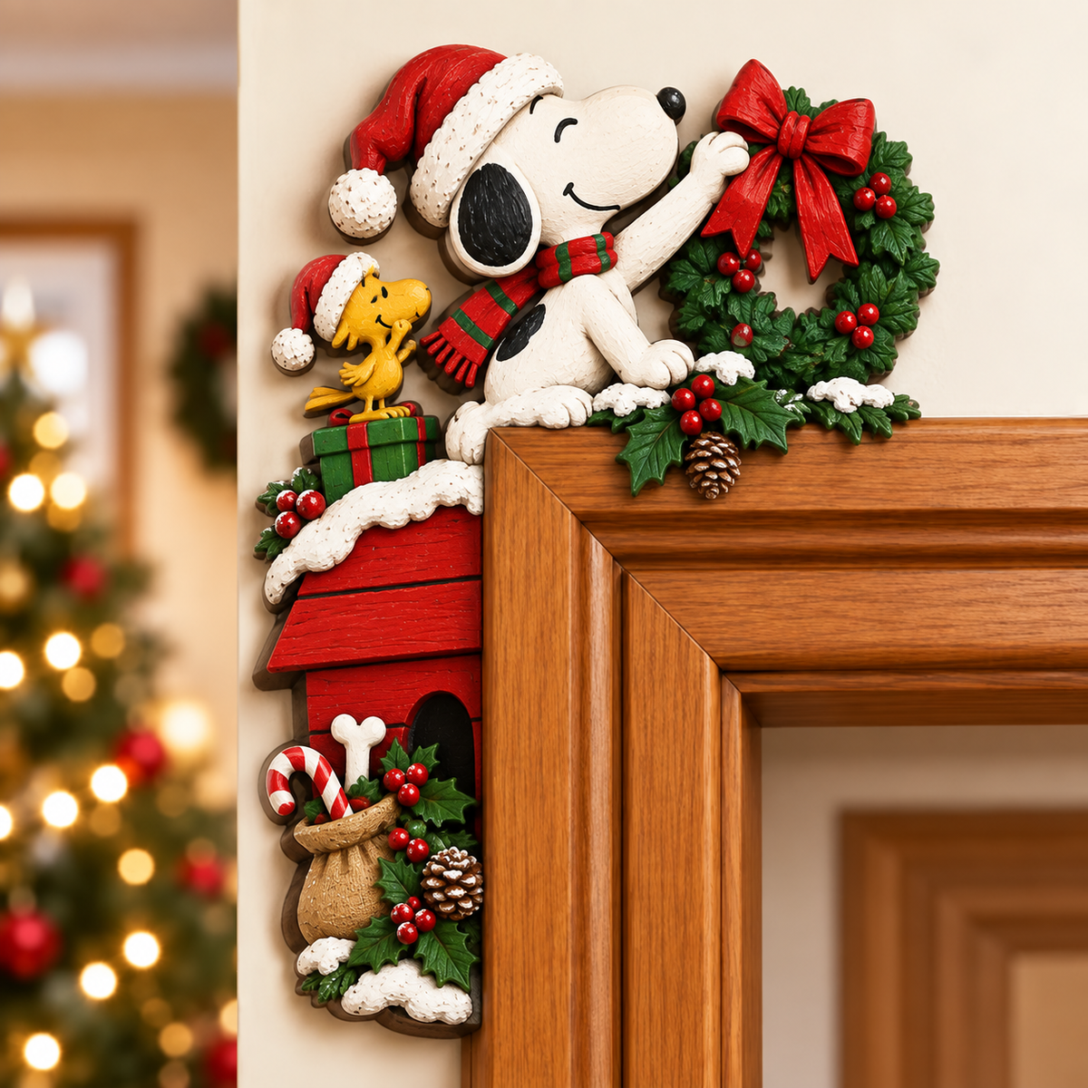 🎄🐾 Don’t Leave That Corner Empty — Snoopy Peekaboo Door Frame Corner Decor