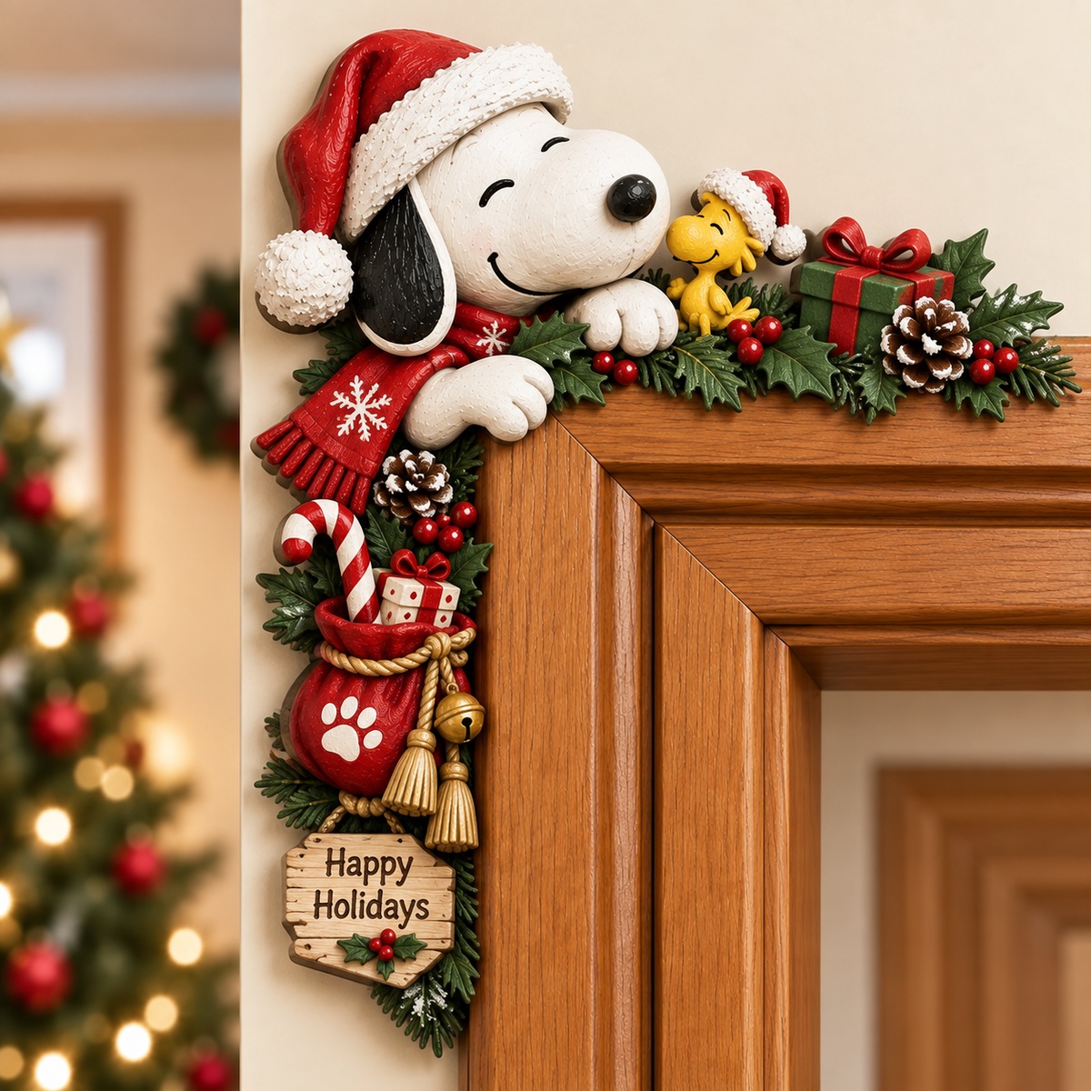 🎄🐾 Don’t Leave That Corner Empty — Snoopy Peekaboo Door Frame Corner Decor