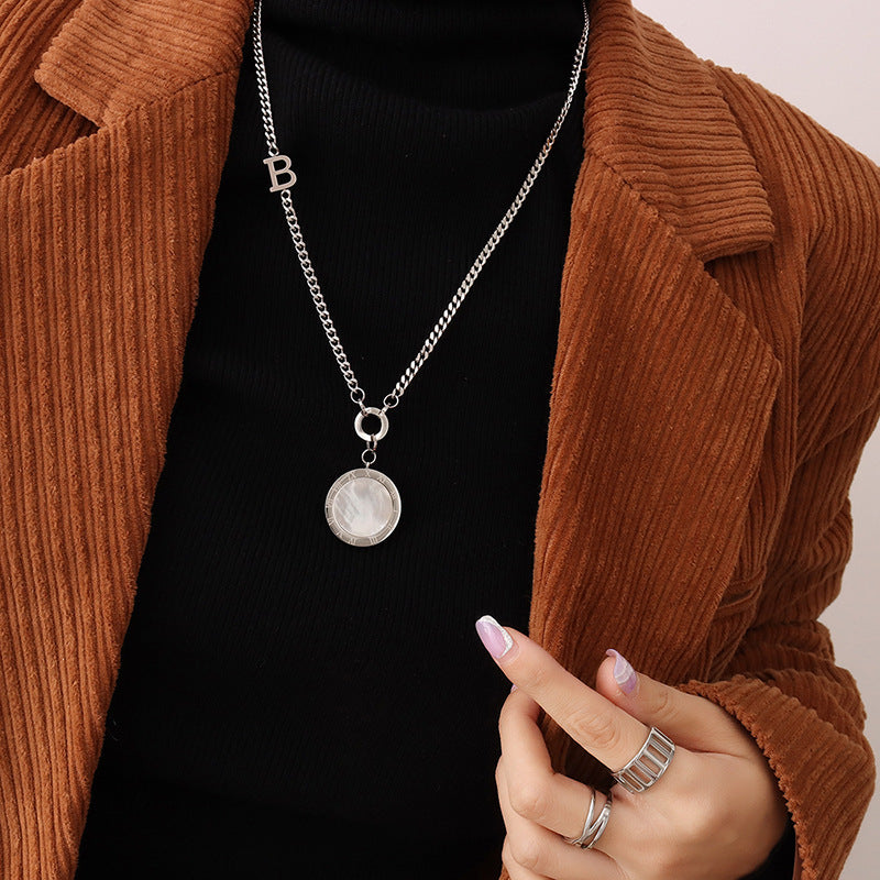 Black & White Double-Sided Pendant Necklace