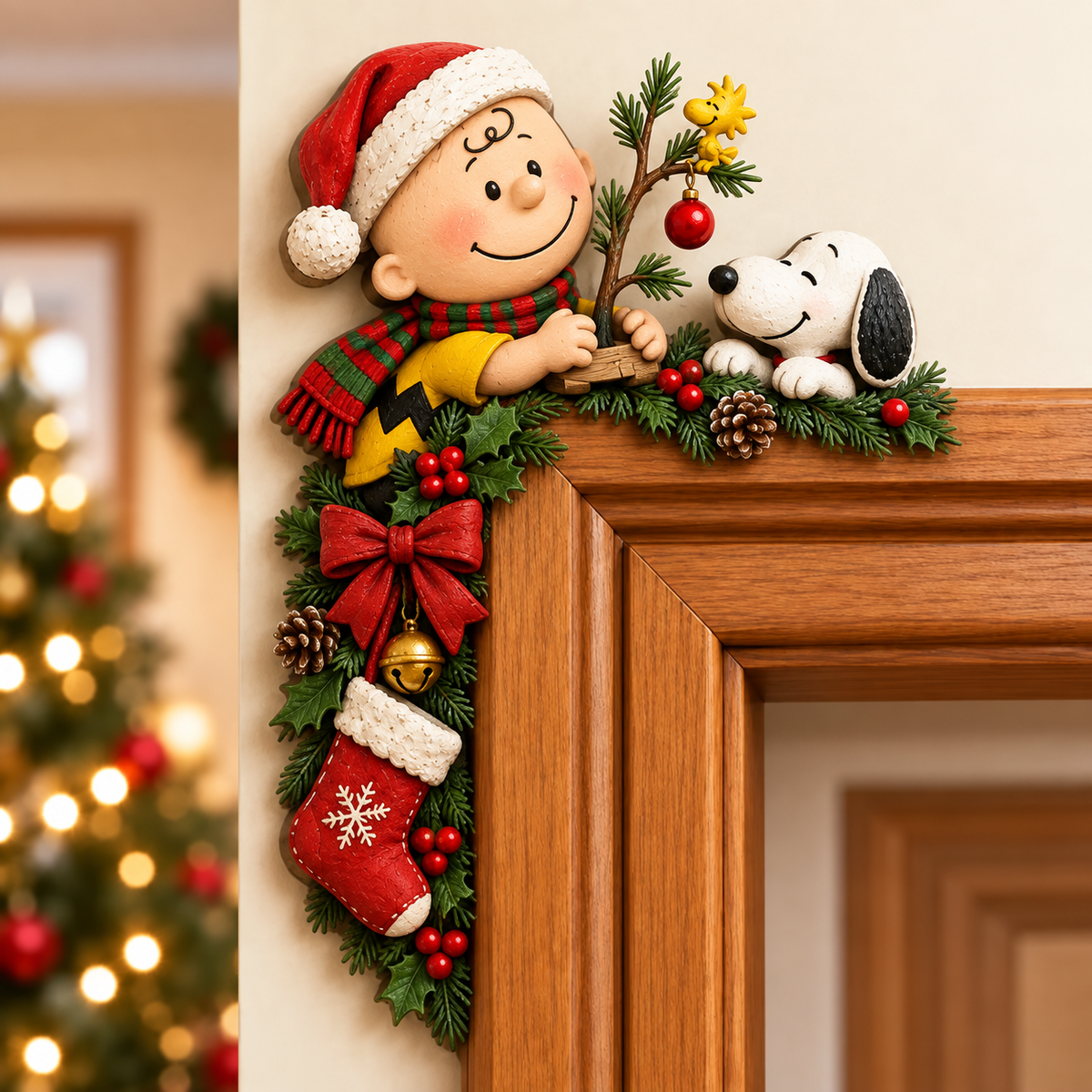 🎄🐾 Don’t Leave That Corner Empty — Snoopy Peekaboo Door Frame Corner Decor