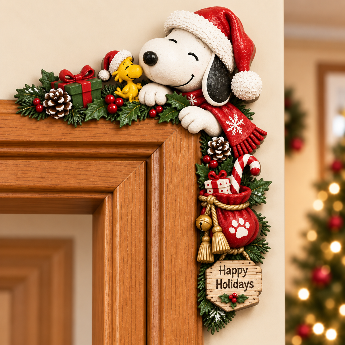 🎄🐾 Don’t Leave That Corner Empty — Snoopy Peekaboo Door Frame Corner Decor