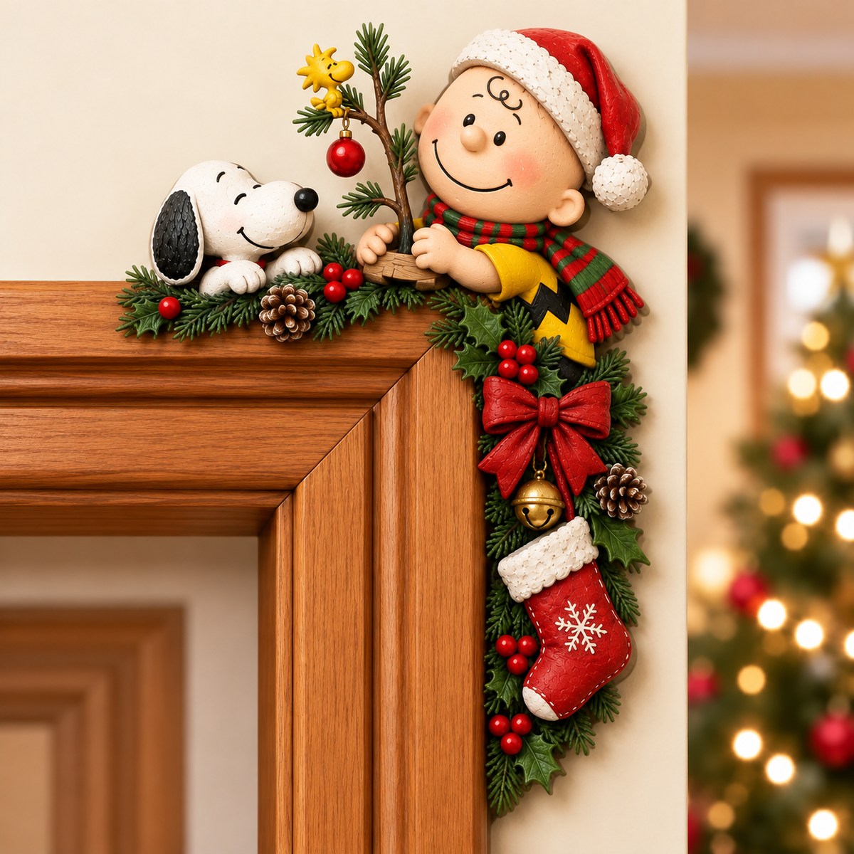 🎄🐾 Don’t Leave That Corner Empty — Snoopy Peekaboo Door Frame Corner Decor